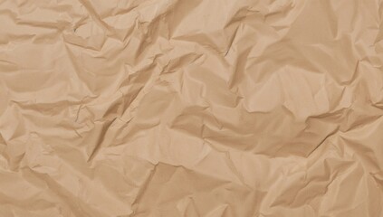 Obraz premium Brown crumpled packing paper backdrop, suitable for posters and banners