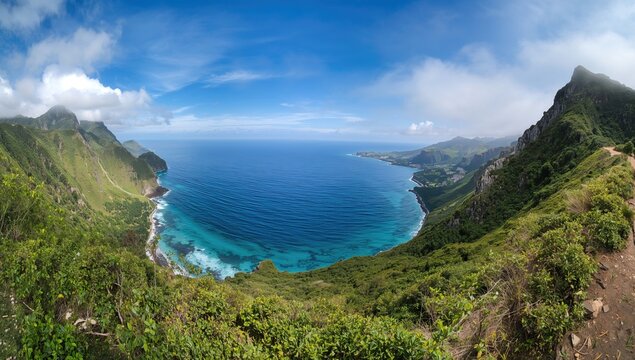 Scenic Coastal Path Overlooking the Ocean