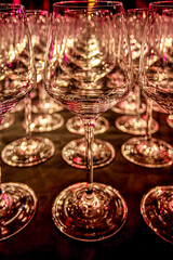 Wine glasses ready to serve