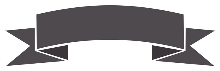 Simple Curved Grey Banner Ribbon Graphic Design Element for Text