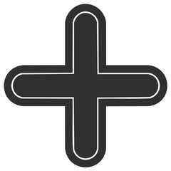Obraz premium Plus sign vector illustration, rounded cross symbol for mathematical addition