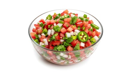 Fresh Pico de Gallo Salsa in Glass Bowl