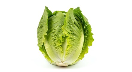 Fresh Romaine Lettuce Head with Water Droplets