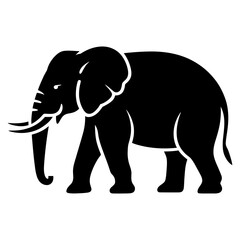 black elephant icon Silhouette vector style on white background