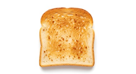 Perfectly Toasted Slice of Bread Isolated on White Background