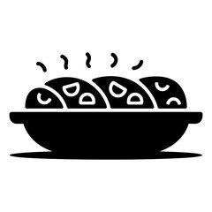 Enchilada served on a pan icon Silhouette vector on white background