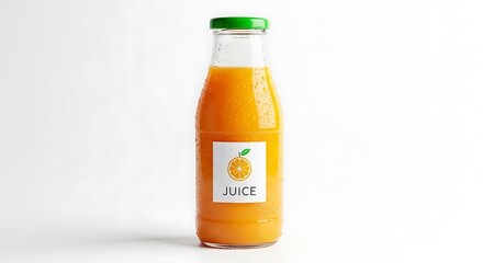 Refreshing Orange Juice in a Glass Bottle
