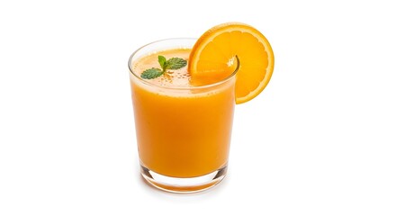 Refreshing Orange Juice with Mint and Orange Slice