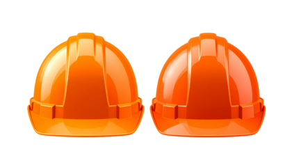 Construction Hard Hat Collection Two Styles Isolated on Transparent Background