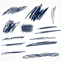 Hand Drawn Ink Scribbles Set – Abstract Pen Line Doodles EPS