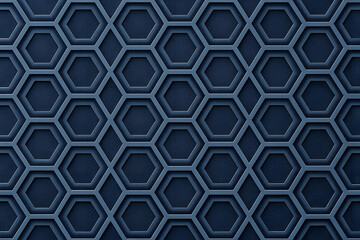 Elegant navy nonagon geometric pattern background with polygonal symmetry, modern minimalist texture, subtle depth, and cool stylish design.