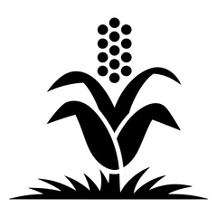 Cornstalk icon Silhouette vector on white background