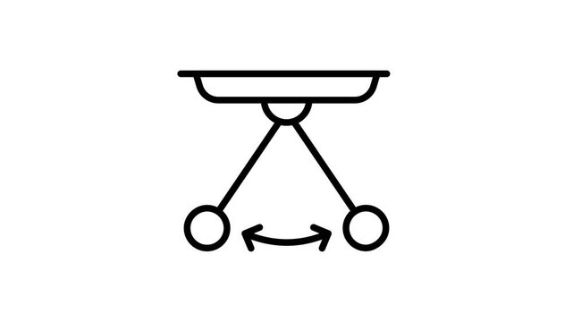 Pendulum balls animated icon creatively designed in outline style