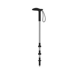 Trekking pole flat vector illustration on a white background