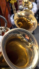 Brass Instruments in Focus - A Symphony of Reflections and Musicality.