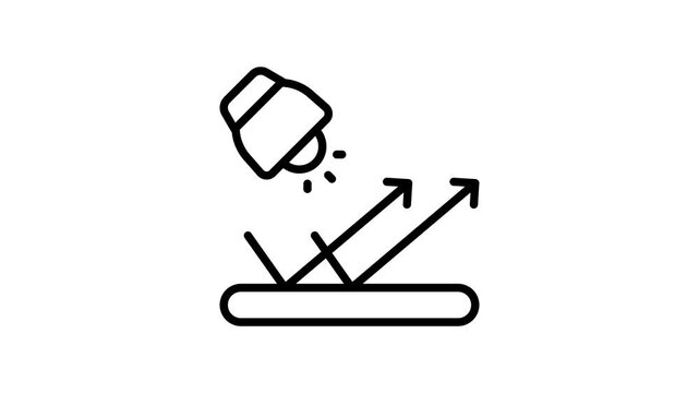 Easy to use linear style animated icon of light reflection