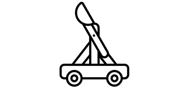 Get a glimpse of this trendy line animated icon of catapult