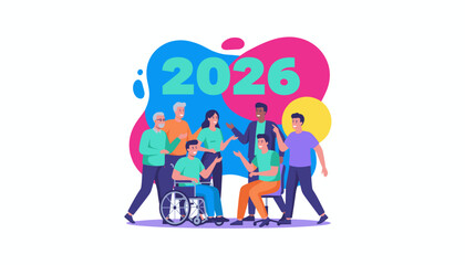 Group of diverse people planning for the inclusive future of 2026
