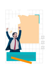 Trend composite sketch template photo collage of app speech network cloud communication middle aged...