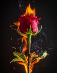 Burning Rose - A Symbol of Passion and Destruction in Dark Ambiance.