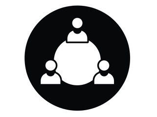 Dynamic team collaboration icon for modern business meetings, fostering teamwork and shared leadership, perfect for illustrating brainstorming sessions and strategic planning discussions
