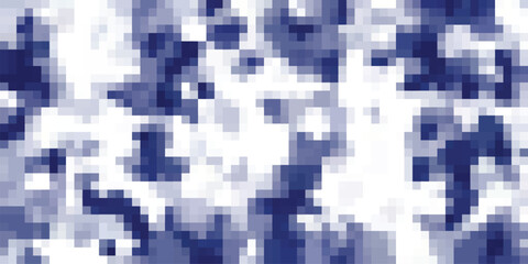 Pixelated abstract pattern in shades of blue and white, resembling a mosaic or a low-resolution digital image with a modern, geometric aesthetic