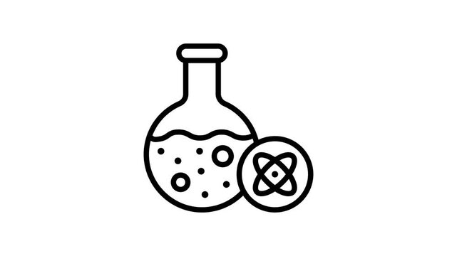Ready to use line style animated icon of chemistry flask