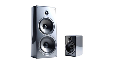 Fototapeta premium High-Tech Speaker Duo in One Frame Isolated on Transparent Background