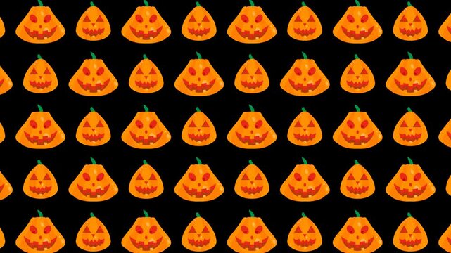 Seamless Halloween Pattern Animation with Jack o Lantern