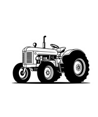 silhouette of a tractor illustration vector