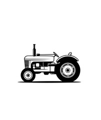 silhouette of a tractor illustration vector