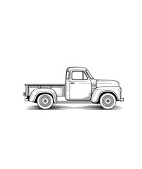 retro car isolated on white