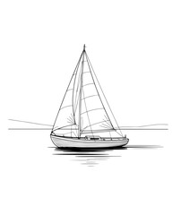 sailing boat on white background
