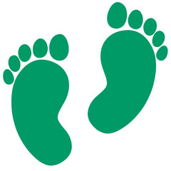 green silhouette human footprint icon