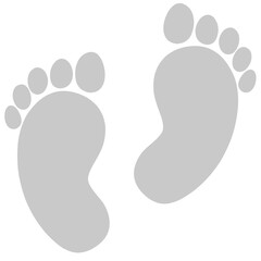 grey silhouette human footprint icon