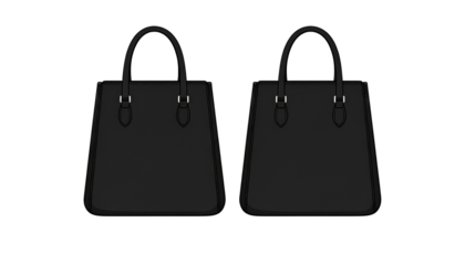 Luxury Black Handbag Collection Two Styles Isolated on Transparent Background