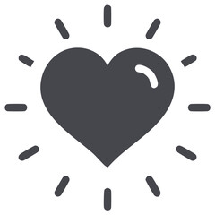 Shining Heart Icon Symbolizing Love Health and Affection Flat Vector Graphic