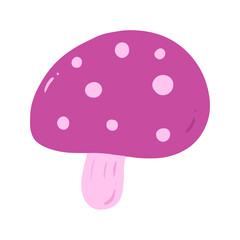 Cute Hand-Drawn Purple Mushroom Illustration