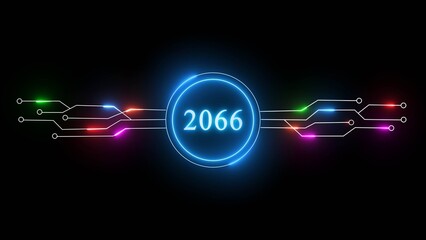 New year illustration with technology background. 