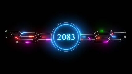 New year illustration with technology background. 