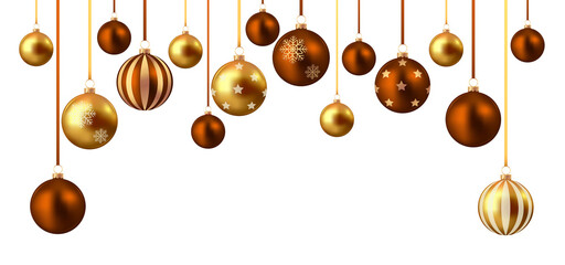 Gold and brown christmas balls