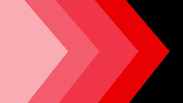 Flat design graphic arrows multi colored animation. Dynamic shape transition background with moving arrows to the right side on a black background
