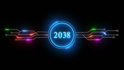 New year illustration with technology background. 