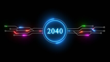 New year illustration with technology background. 