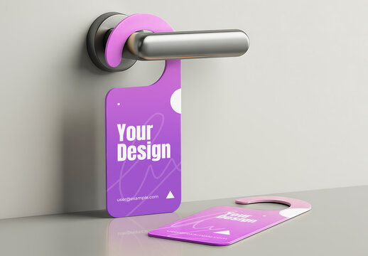 New Hotel Door Hanger Mockup