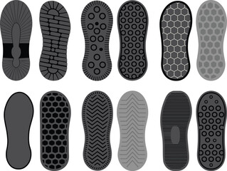 Shoe sole tread vector, footwear grip texture, sneaker outsole pattern, CAD drawing, flat illustration, technical sketch, traction design, sole detail, silhouette view