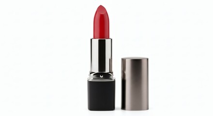 Scarlet Kiss Red Lipsticks Bold Statement on White Canvas.