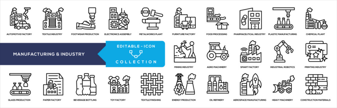 Line- Manufacturing and Industry Icon Collection