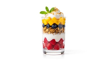 Delicious Fruit Parfait with Yogurt, Granola, and Fresh Berries