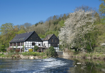 historic grinding House by name Wipperkotten in Wipperaue at Wupper River,Solingen,Bergisches Land,North Rhine Westphalia,Germany